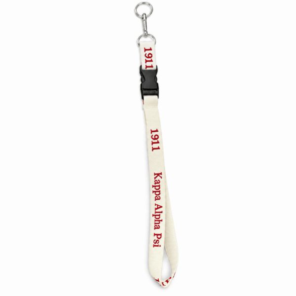 Woven Embroidered Lanyard - Kappa Kappa Psi, Cream