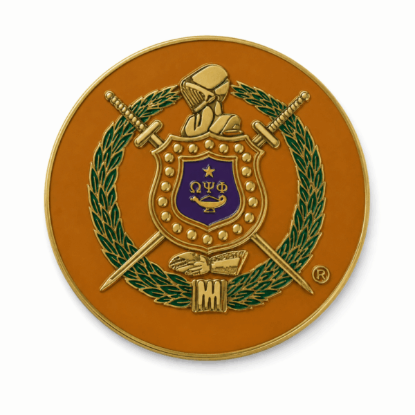 Round Badge - Omega Psi Phi, Purple