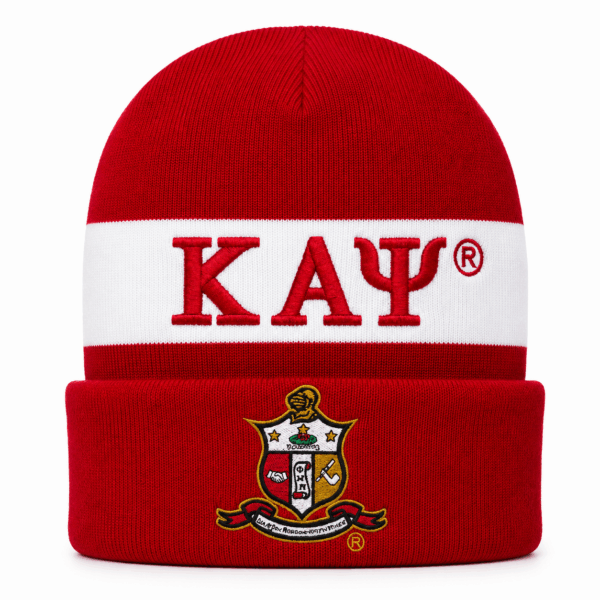 Embroidered Knit Beanie - Kappa Alpha Psi, Red