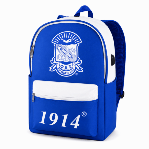 USB-Port Backpack - Phi Beta Sigma, Blue