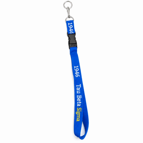 Woven Embroidered Lanyard - Tau Beta Sigma, Blue