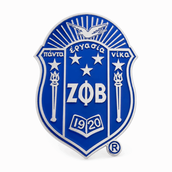 5 Inch Crest - Zeta Phi Beta, Blue/White