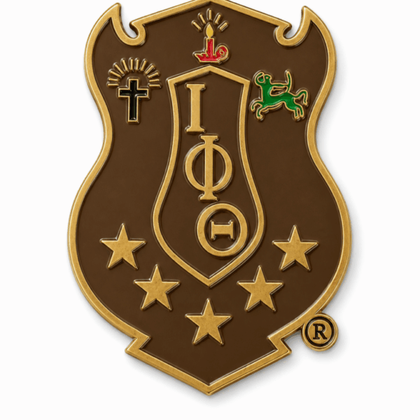 Die-Cut Badge - Iota Phi Theta, Brown