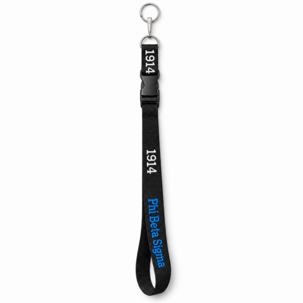Woven Embroidered Lanyard - Phi Beta Sigma, Black