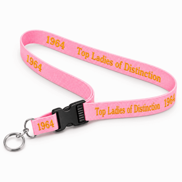 Woven Embroidered Lanyard - Top Ladies of Distinction, Pink