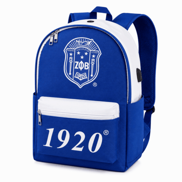 USB-Port Backpack - Zeta Phi Beta, Blue