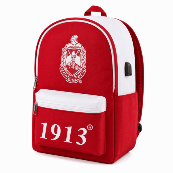 USB-Port Backpack - Delta Sigma Theta, Red