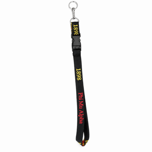 Woven Embroidered Lanyard - Phi Mu Alpha, Black