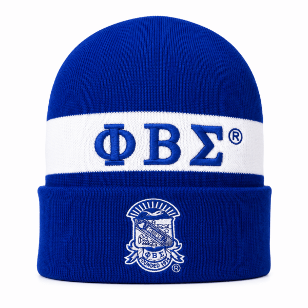 Embroidered Knit Beanie - Phi Beta Sigma, Blue