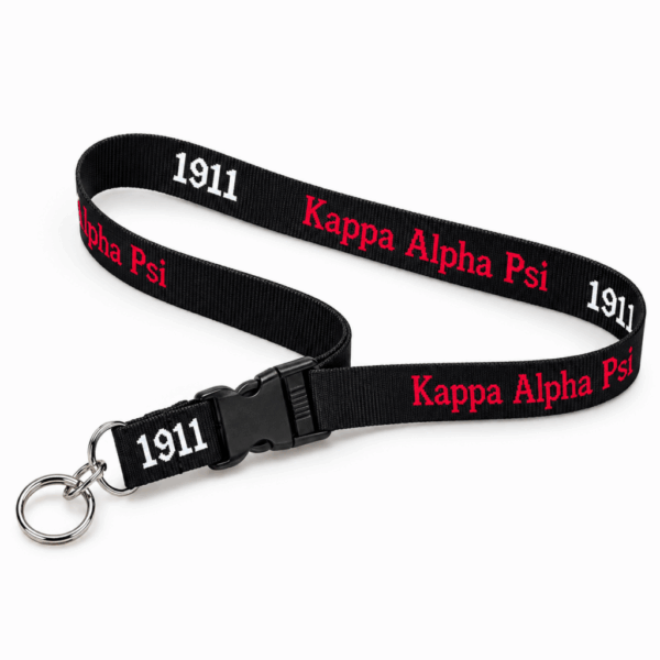 Woven Embroidered Lanyard - Kappa Alpha Psi, Black
