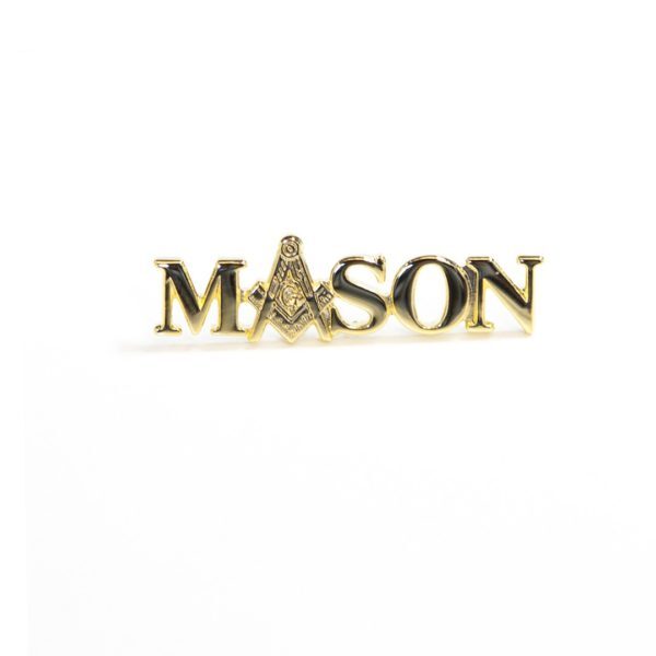 3-LTR Lapel Pin - Mason, Gold