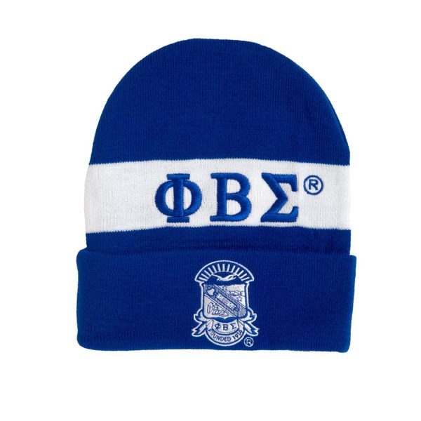 Embroidered Knit Beanie - Phi Beta Sigma, Blue
