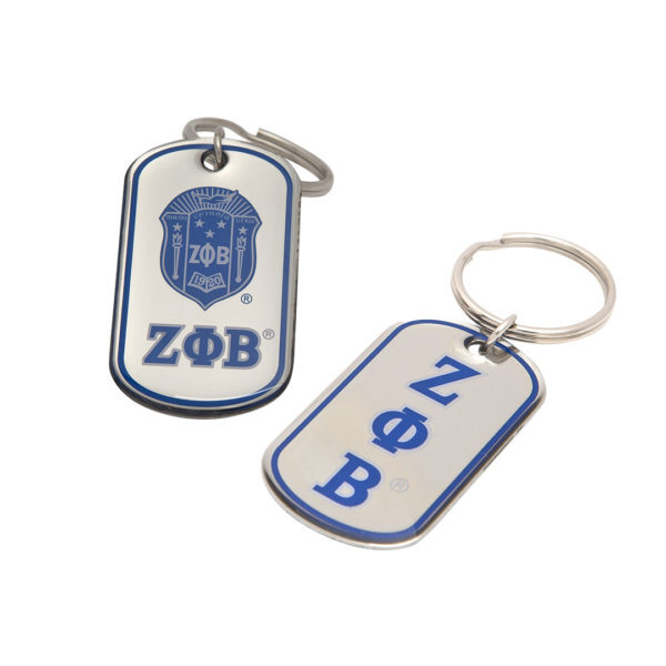 Epoxy Dog-Tag Key Ring - Zeta Phi Beta