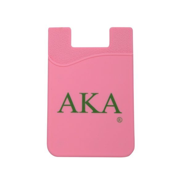 Silicone Phone Wallet - Alpha Kappa Alpha, Pink