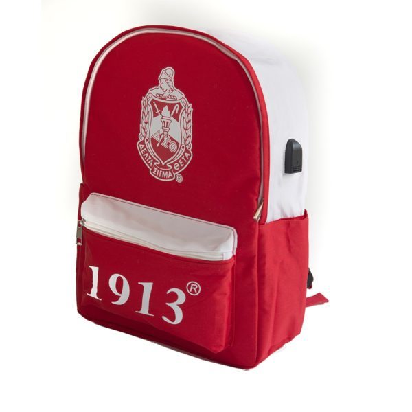 USB-Port Backpack - Delta Sigma Theta, Red
