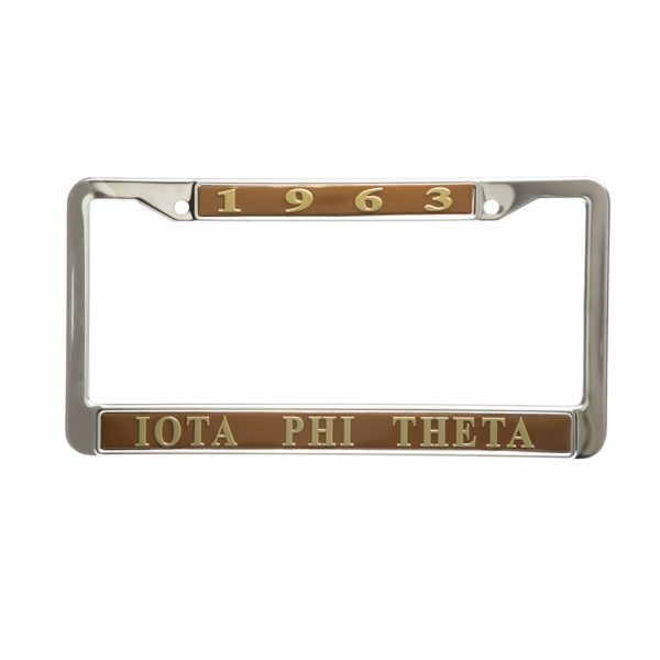 License Plate Frame - Iota Phi Theta, Brown