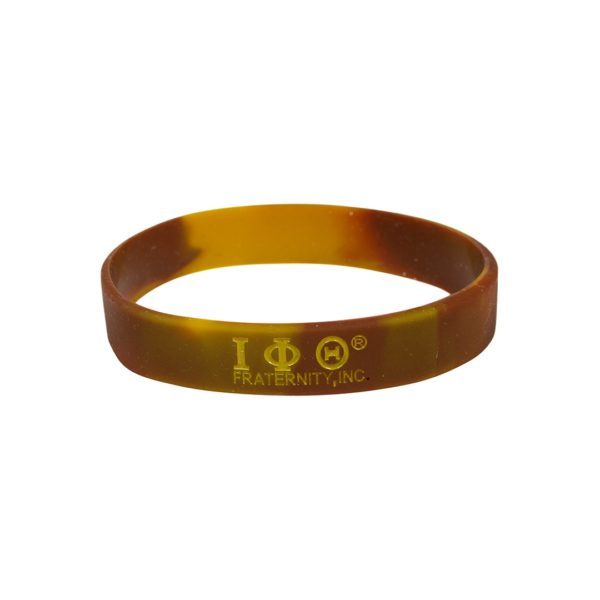 Tie-Dye Silicone Wristband - Iota Phi Theta, Brown/Gold