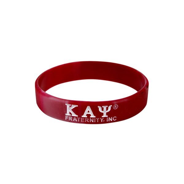 Tie-Dye Silicone Wristband - Kappa Alpha Psi, Red/White