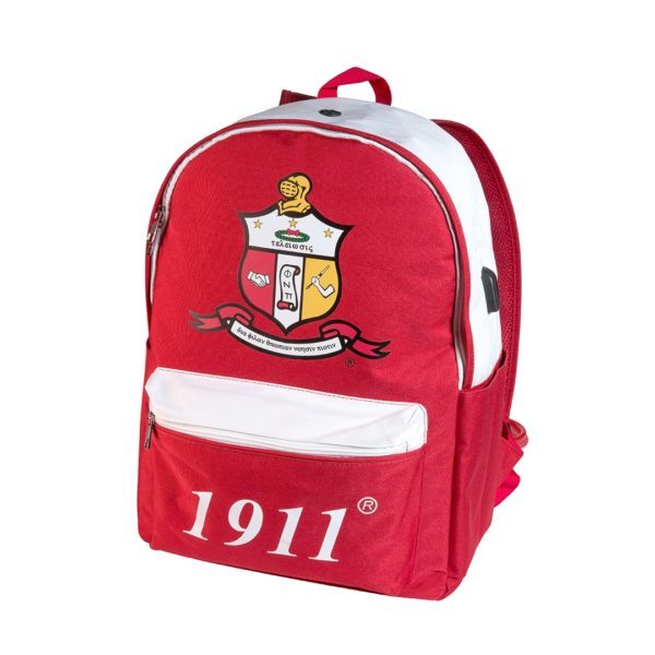 USB-Port Backpack - Kappa Alpha Psi, Red