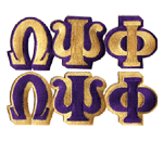 Large Letter Patch Sets - Omega Psi Phi, Gold