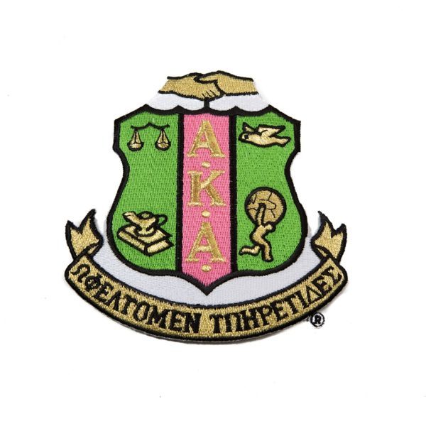 5 Inch Crest - Alpha Kappa Alpha, Green/Pink