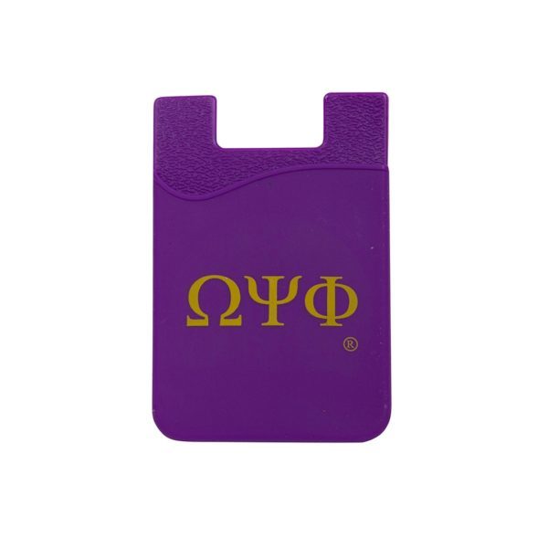 Silicone Phone Wallet - Omega Psi Phi, Purple