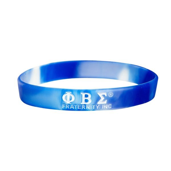 Tie-Dye Silicone Wristband - Phi Beta Sigma, Blue/White