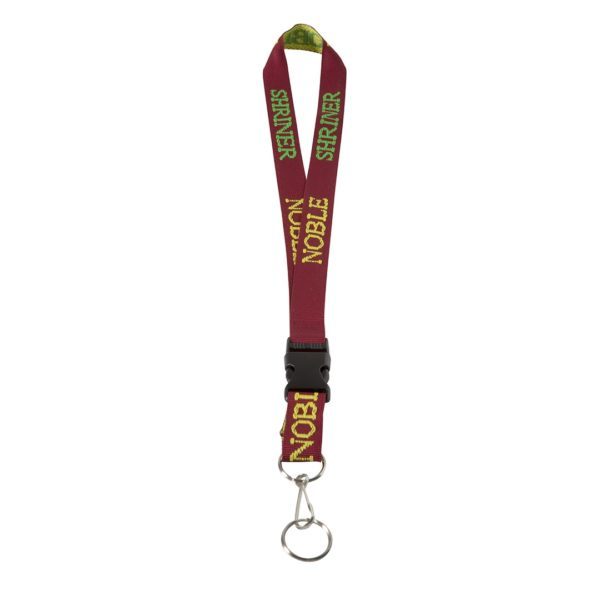 Woven Embroidered Lanyard - Shriner, Red