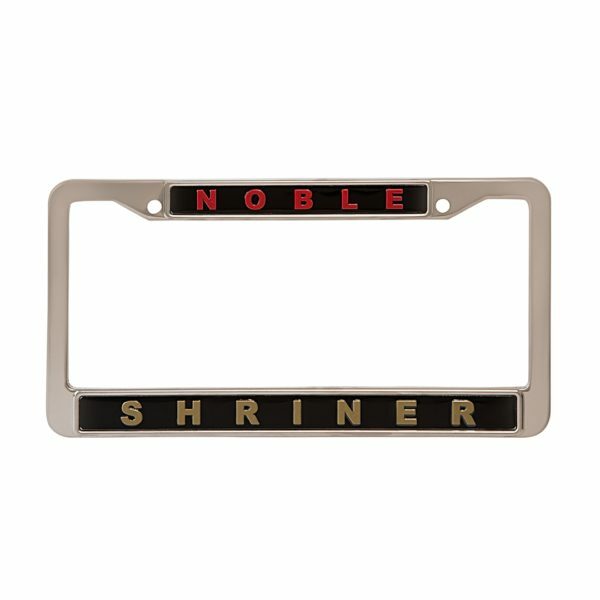 License Plate Frame - Shriner, Black
