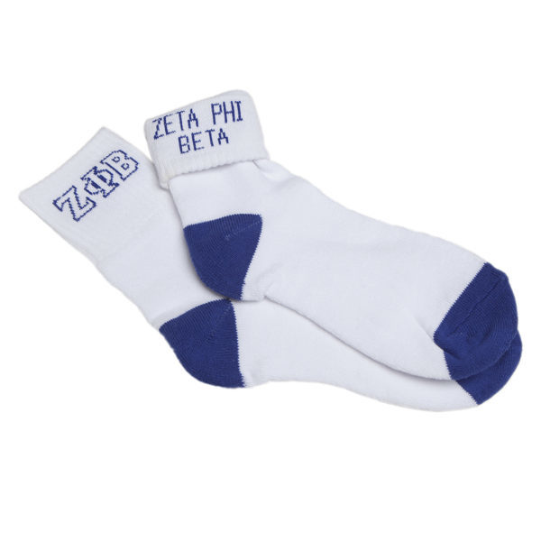 Ankle Socks - Zeta Phi Beta, White
