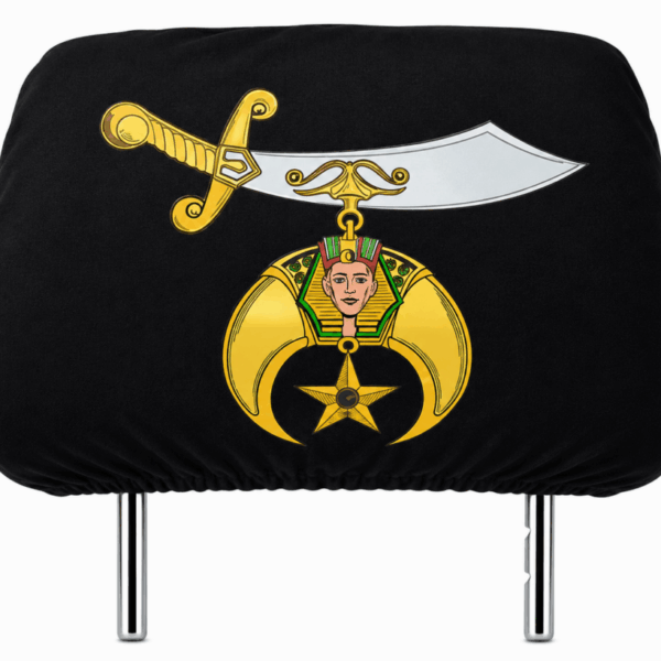 Car Seat Headrest Cover - Shriner, Black