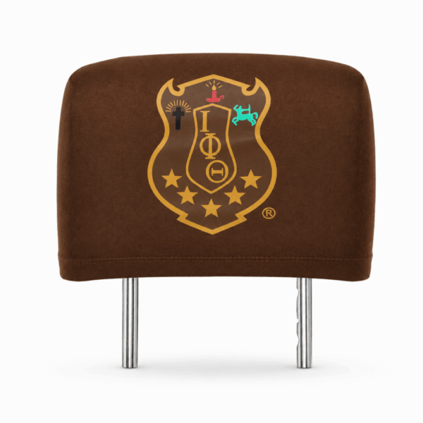 Car Seat Headrest Cover - Iota Phi Theta, Brown