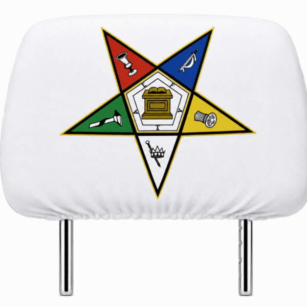 Car Seat Headrest Cover - Eastern Star, White