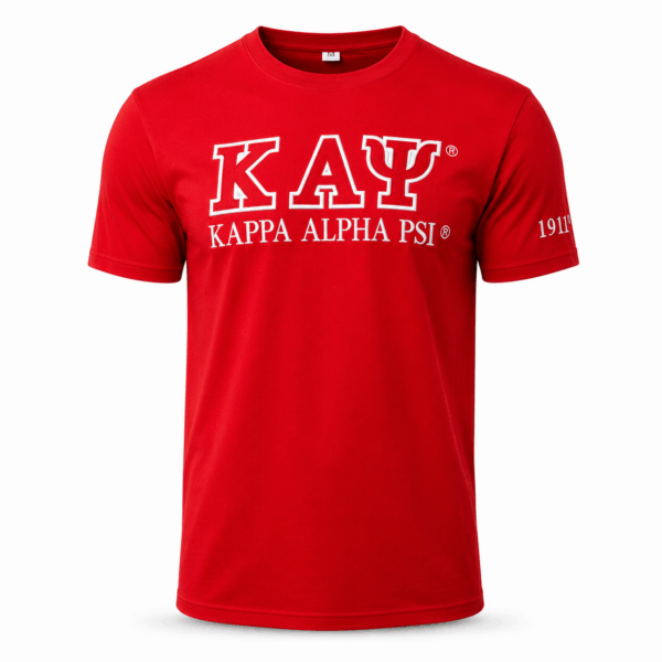 Luxury Embroidered Tee - Kappa Alpha Psi, Medium, Red