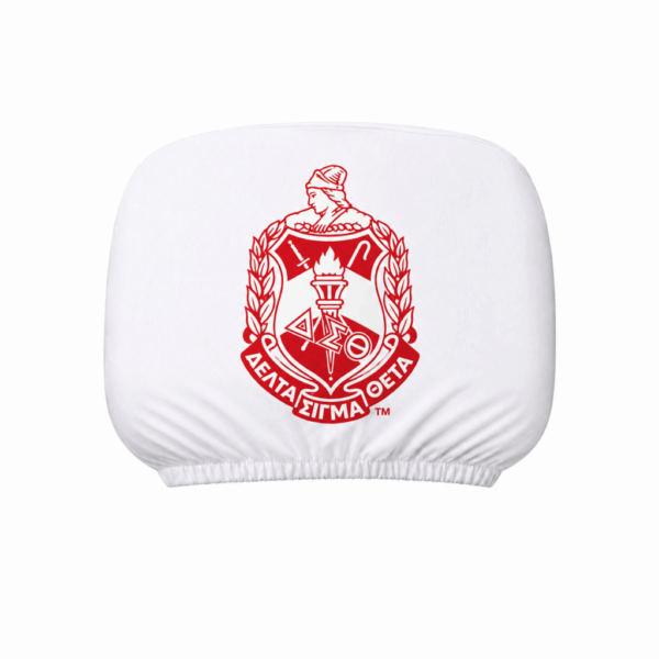 Car Seat Headrest Cover - Delta Sigma Theta, White
