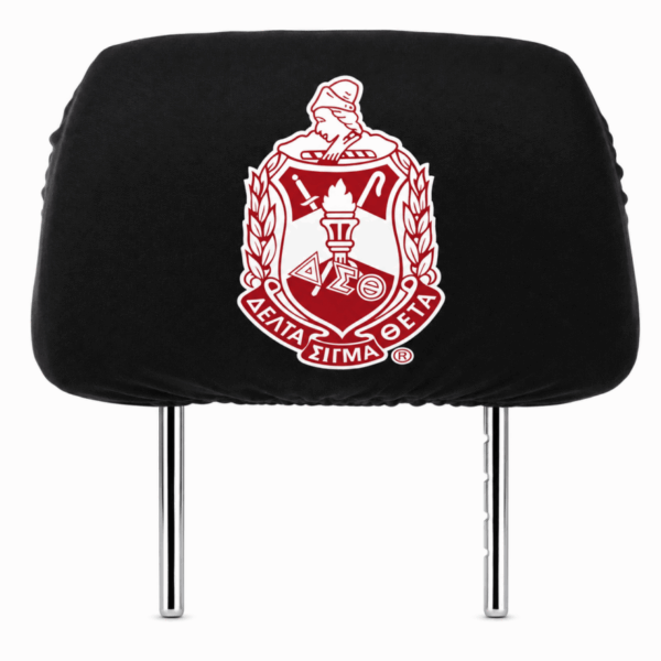 Car Seat Headrest Cover - Delta Sigma Theta, Black