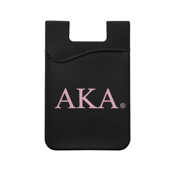 Silicone Phone Wallet - Alpha Kappa Alpha, Black