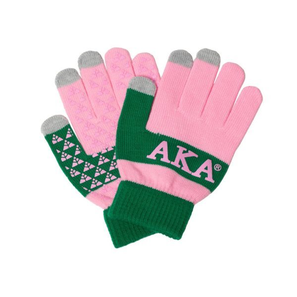 Knit Texting Gloves - Alpha Kappa Alpha, Pink