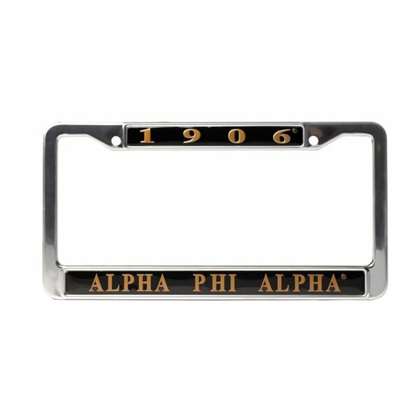 License Plate Frame - Alpha Phi Alpha, Black