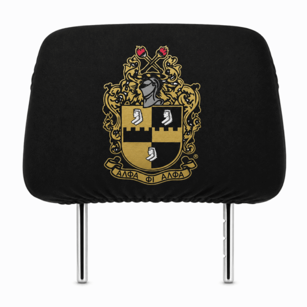Car Seat Headrest Cover - Alpha Phi Alpha, Black