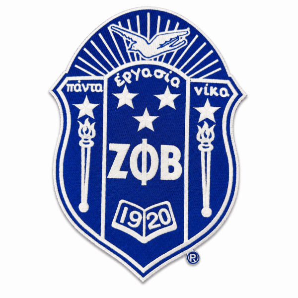 10 Inch Crest - Zeta Phi Beta, Blue/White