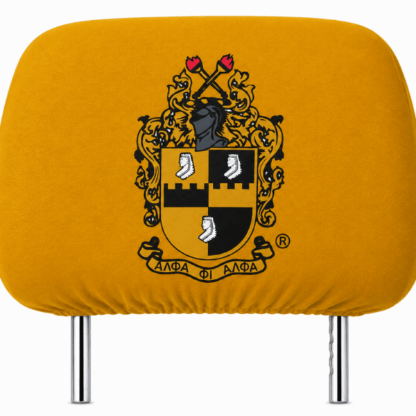 Car Seat Headrest Cover - Alpha Phi Alpha, OldGold