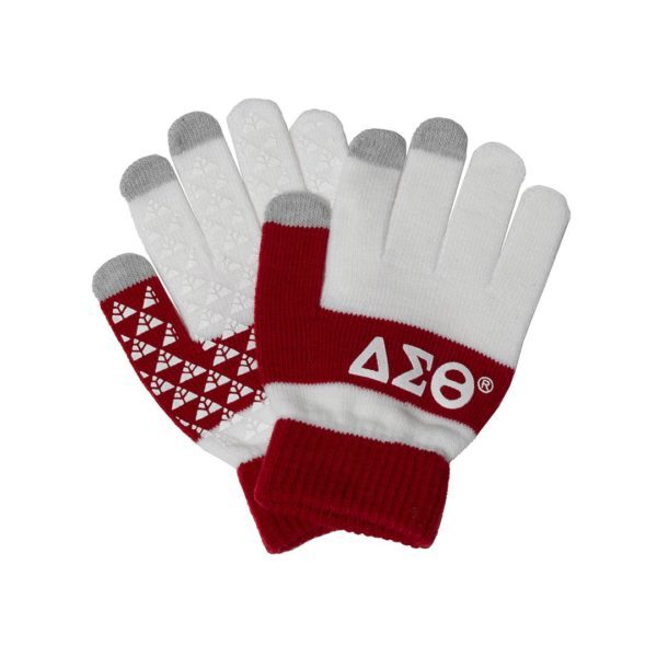 Knit Texting Gloves - Delta Sigma Theta, Red