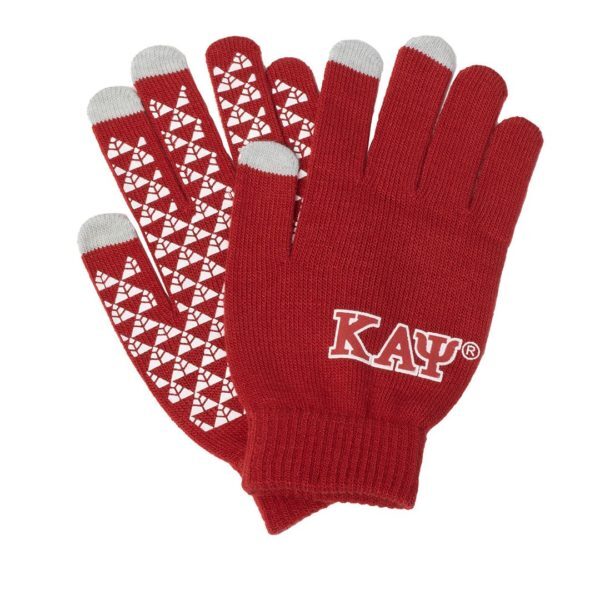 Knit Texting Gloves - Kappa Alpha Psi, Red