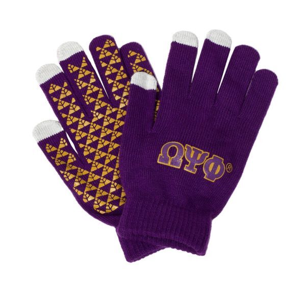 Knit Texting Gloves - Omega Psi Phi, Purple