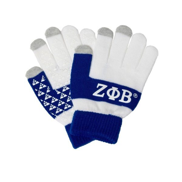 Knit Texting Gloves - Zeta Phi Beta, Blue