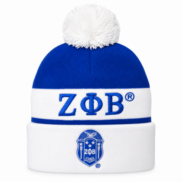 Embroidered Knit Beanie - Zeta Phi Beta, Blue