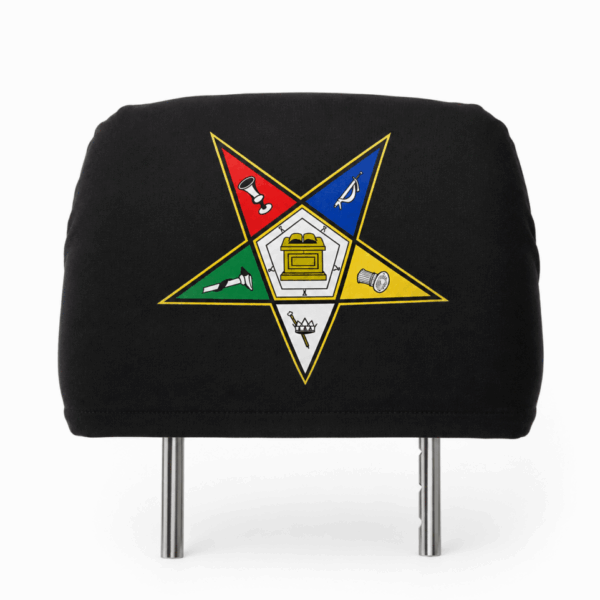 Car Seat Headrest Cover - Eastern Star, Black