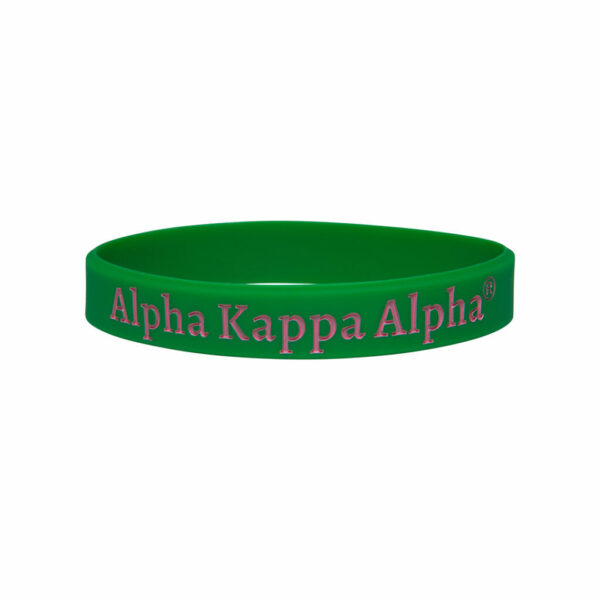 Solid Silicone Wristband - Alpha Kappa Alpha, Green
