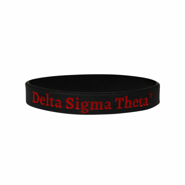 Solid Silicone Wristband - Delta Sigma Theta, Black